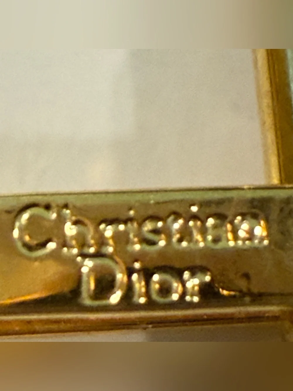 NEW Vintage Christian Dior Gold Tone Black Onyx Stone Rectangle Cuff Links 90s